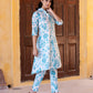 Orni Fashion Trueques Blue Printed A-Line Co-ords Set