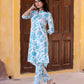 Orni Fashion Trueques Blue Printed A-Line Co-ords Set