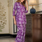 Orni Fashion Purple Floral print Top Co-ords Set