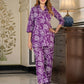 Orni Fashion Purple Floral print Top Co-ords Set
