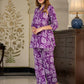 Orni Fashion Purple Floral print Top Co-ords Set