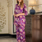 Orni Fashion Purple Floral print Top Co-ords Set