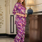 Orni Fashion Purple Floral print Top Co-ords Set