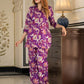 Orni Fashion Purple Floral print Top Co-ords Set