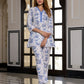 Orni Fashion White And Blue Floral print Top Co-ords Set