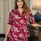 Orni Fashion Burgundy Floral print Top Co-ords Set