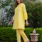 Orni Fashion Yellow Solid A-Line Co-orde Set