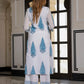 Orni Fashion White Ethnic Motifs Straight Co-orde Set