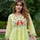 Orni Fashion Green Solid Anarkali Dress