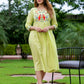 Orni Fashion Green Solid Anarkali Dress