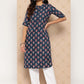 Orni Fashion Navy Blue Viscose Rayon Straight Kurta