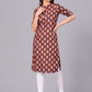 Brown Viscose Rayon Straight Kurta