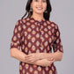 Brown Viscose Rayon Straight Kurta