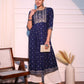 Blue Mirrow Regular Rayon A-line Kurta