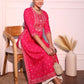 Pink Mirrow Regular Rayon A-line Kurta