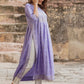 Purple Viscose Rayon A-Line Kurta