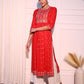 Red Mirrow Regular Rayon A-line Kurta