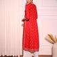 Red Mirrow Regular Rayon A-line Kurta