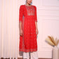 Red Mirrow Regular Rayon A-line Kurta