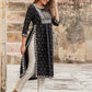 Black Viscose Rayon Straight Kurta