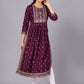 Maroon Viscose Rayon Straight Kurta