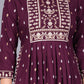 Maroon Viscose Rayon Straight Kurta