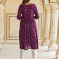 Purple viscose rayon Straight Kurta Set