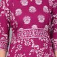 Pink Floral Printed Regular Kurta with Trousers