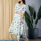 Orni Fashion Grey And White Printed Anarkali Trousers Kurta set