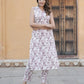 Pink Floral Print Kurta Set