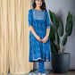 Orni Fashion Blue Embroidered Anarkali Trousers Kurta set