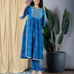 Orni Fashion Blue Embroidered Anarkali Trousers Kurta set