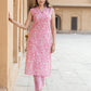 Orni Beby Pink Floral Print Kurta Set