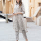 Beige Floral Print Kurta Set