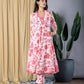 Orni Fashion Pink And White Printed Anarkali Trousers Kurta set