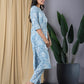 Orni Fashion Sky Blue Printed Straight Trousers Kurta set