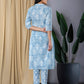 Orni Fashion Sky Blue Printed Straight Trousers Kurta set