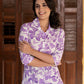 Orni Fashion Purple And White Printed Straight Kurta Set