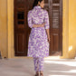 Orni Fashion Purple And White Printed Straight Kurta Set