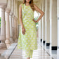 Orni Fashion Light Green Floral print Straight Kurta Set