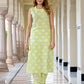 Orni Fashion Light Green Floral print Straight Kurta Set