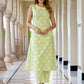Orni Fashion Light Green Floral print Straight Kurta Set