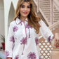 Orni Fashion White Tree Print A-Line Kurta Set