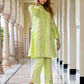Orni Fashion Green Solid A-Line Kurta Set