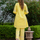Orni Fashion Yellow Solid A-Line Kurta Set