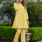 Orni Fashion Yellow Solid A-Line Kurta Set