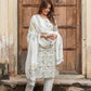 White Pure Cotton Straight Kurta Pant Dupatta Set