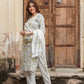 White Pure Cotton Straight Kurta Pant Dupatta Set