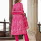 Orni Fashion Pink Viscose Rayon A-Line Kurta Set