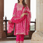 Orni Fashion Pink Viscose Rayon A-Line Kurta Set